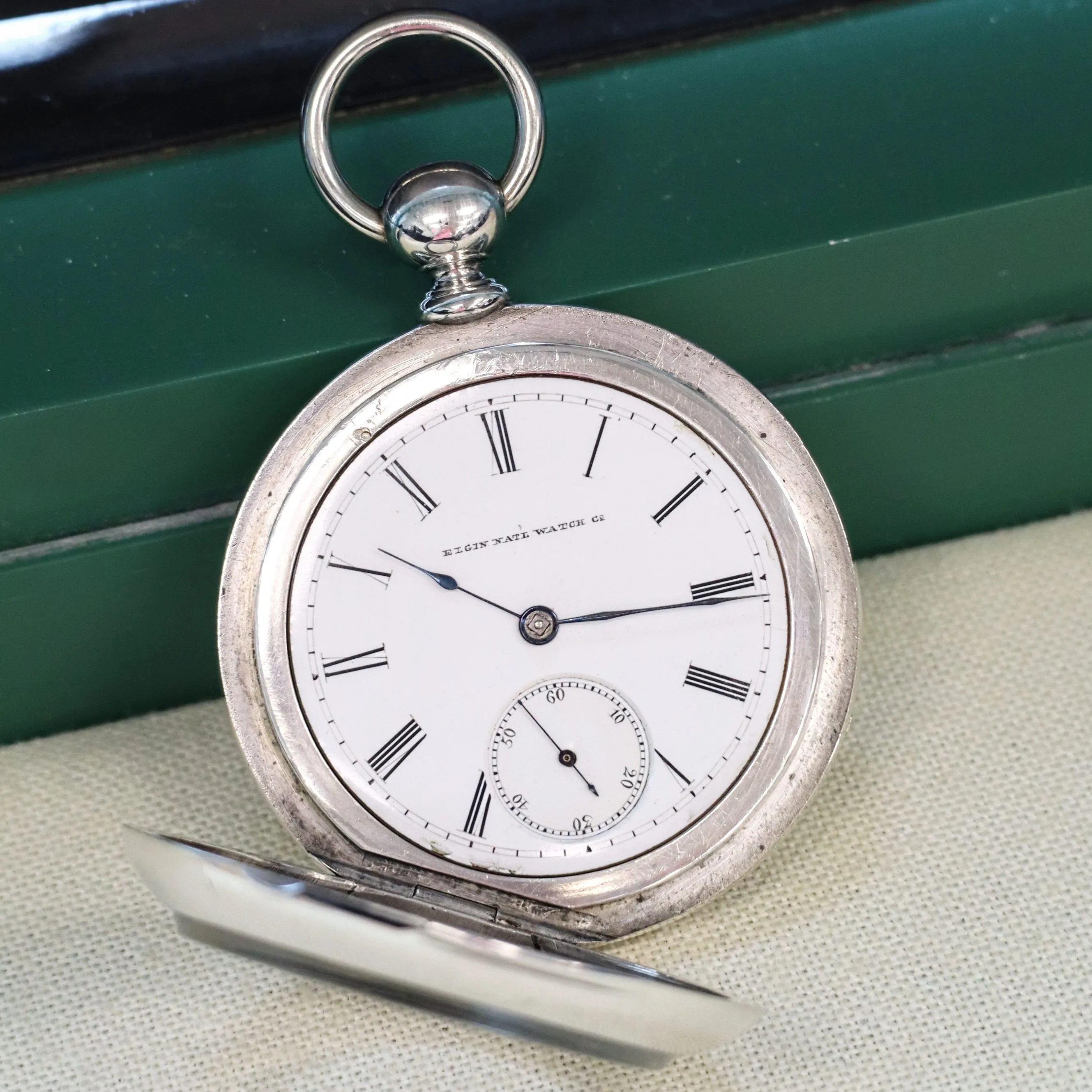 1883 ELGIN Pocket Watch Openface 18s Grade 81 Key Wind 13 Jewels Coin Silver Case