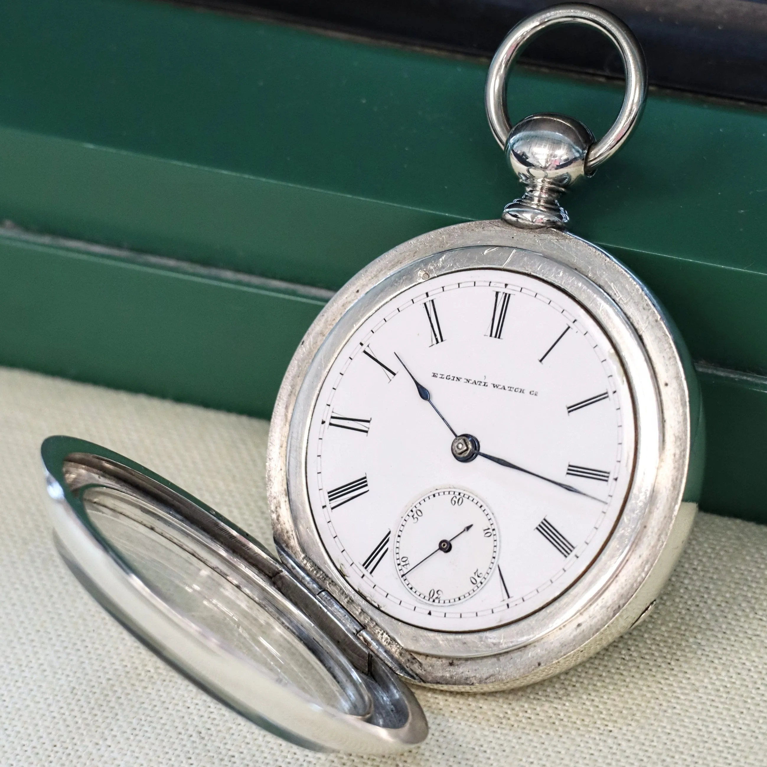 1883 ELGIN Pocket Watch Openface 18s Grade 81 Key Wind 13 Jewels Coin Silver Case