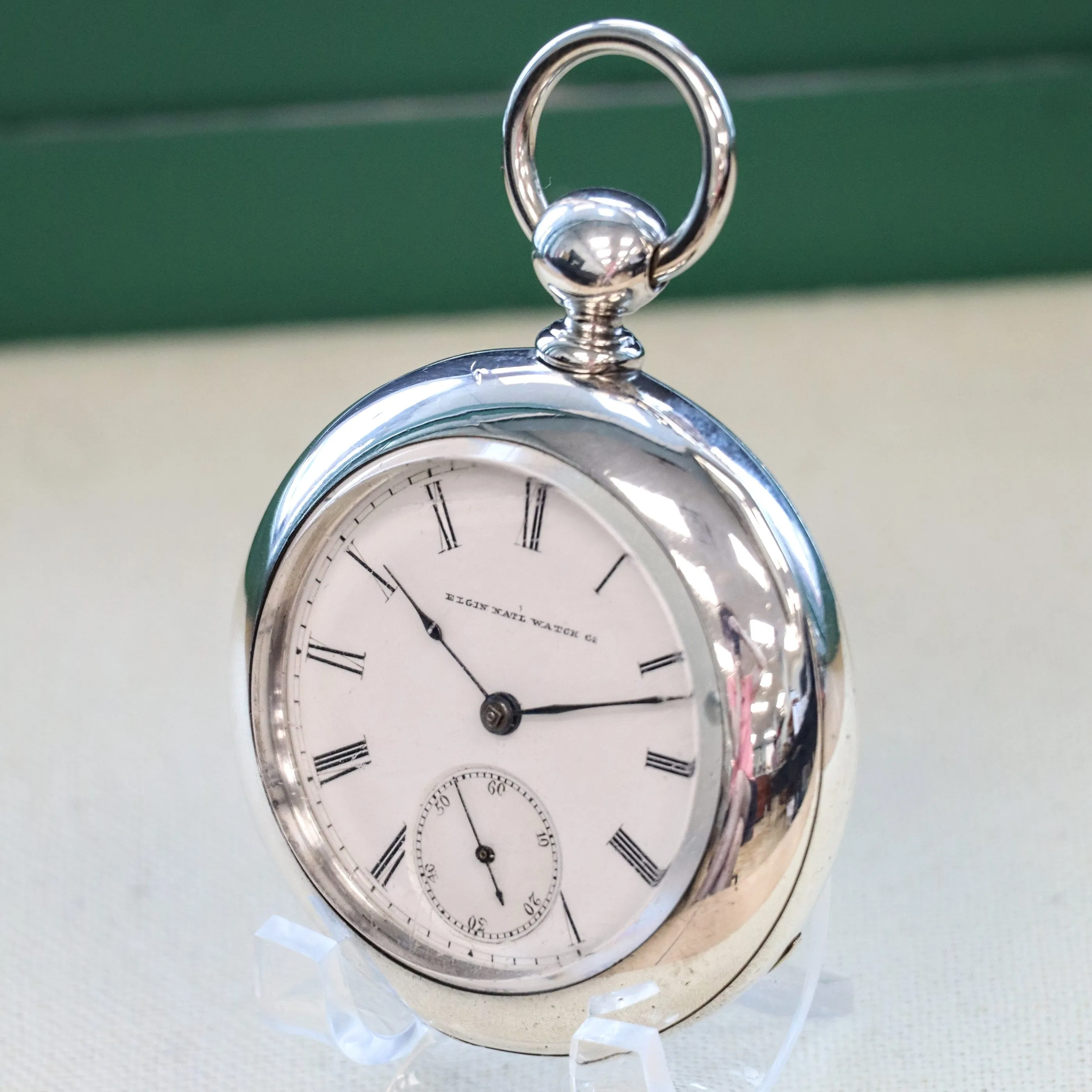 1883 ELGIN Pocket Watch Openface 18s Grade 81 Key Wind 13 Jewels Coin Silver Case