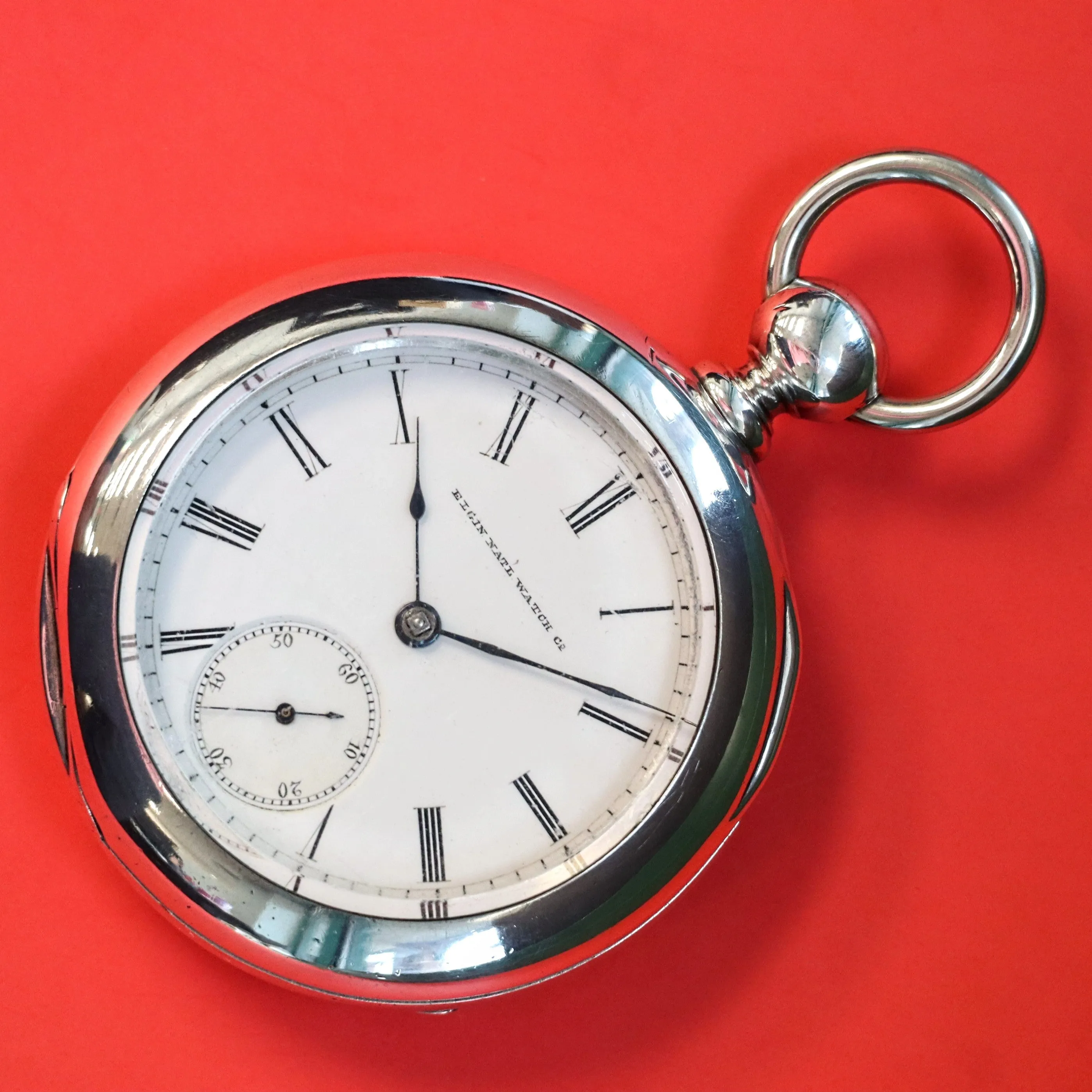 1883 ELGIN Pocket Watch Openface 18s Grade 81 Key Wind 13 Jewels Coin Silver Case