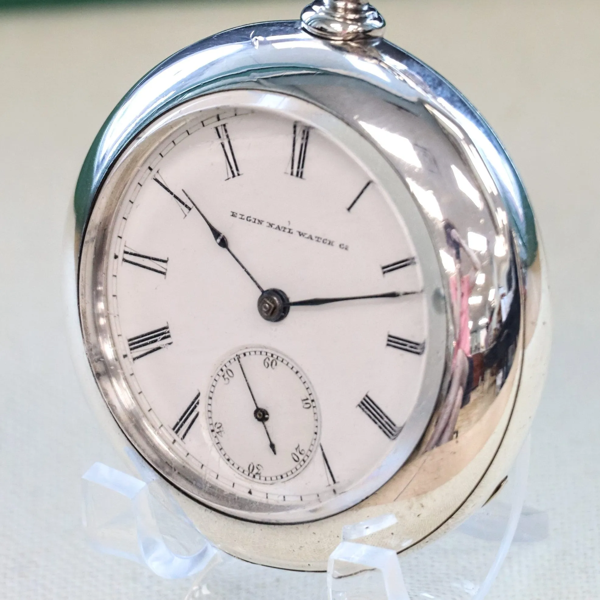 1883 ELGIN Pocket Watch Openface 18s Grade 81 Key Wind 13 Jewels Coin Silver Case