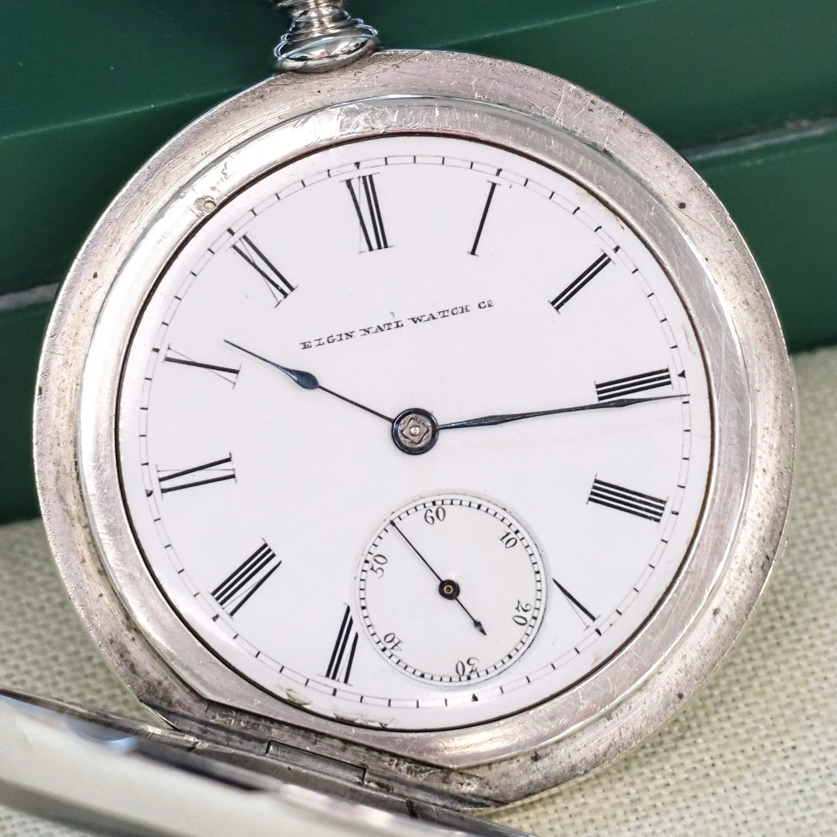 1883 ELGIN Pocket Watch Openface 18s Grade 81 Key Wind 13 Jewels Coin Silver Case