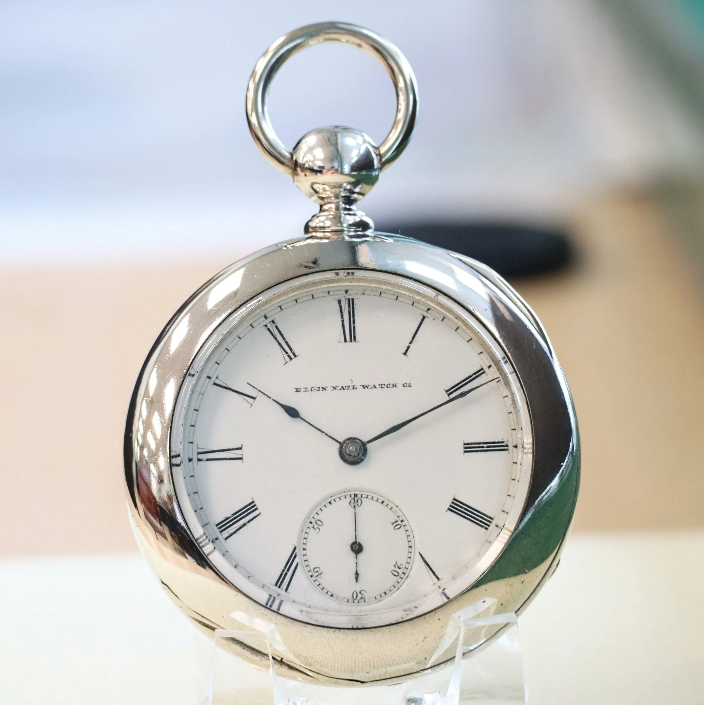 1883 ELGIN Pocket Watch Openface 18s Grade 81 Key Wind 13 Jewels Coin Silver Case