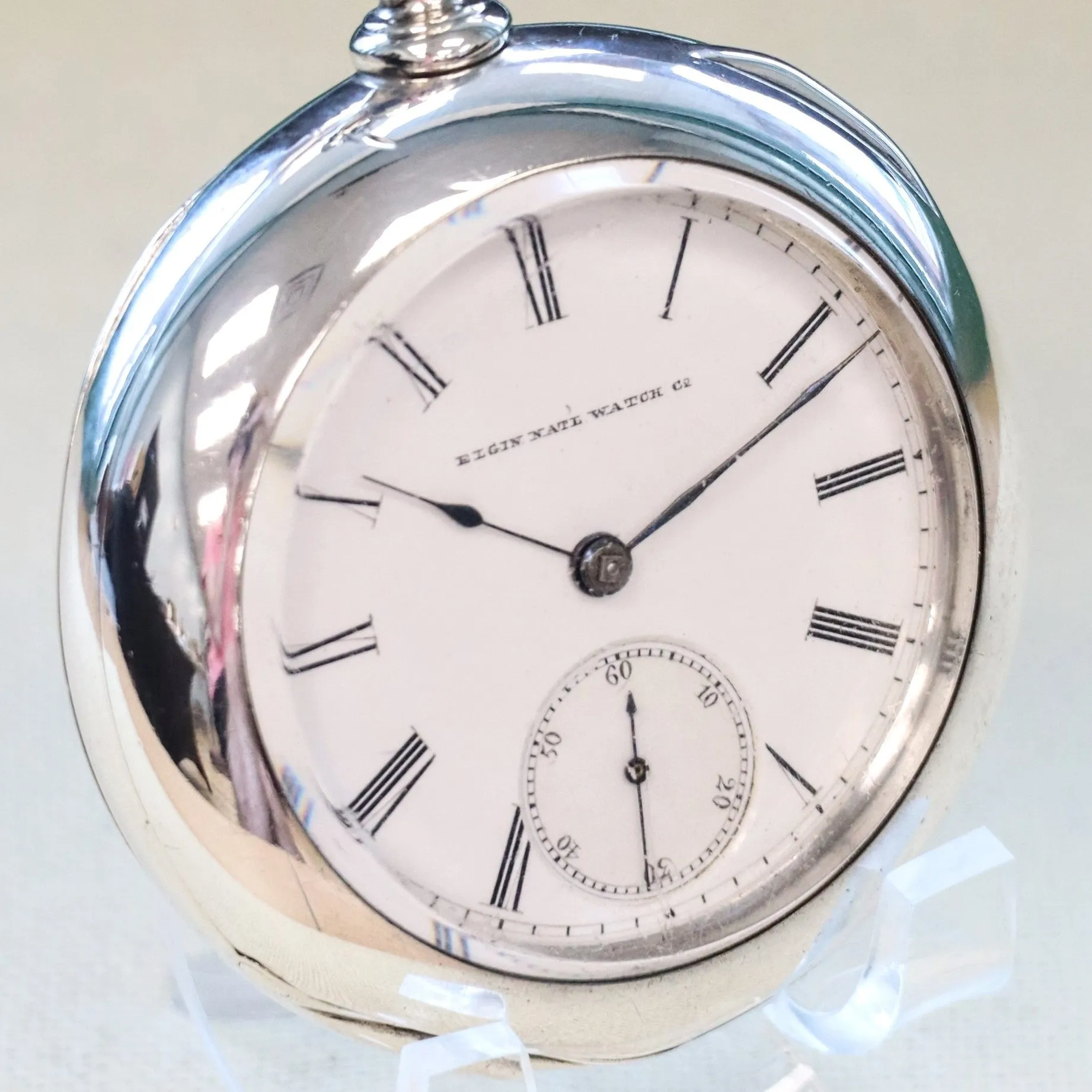 1883 ELGIN Pocket Watch Openface 18s Grade 81 Key Wind 13 Jewels Coin Silver Case