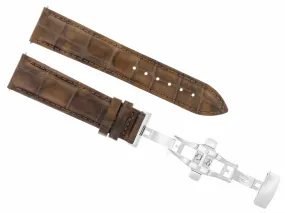 18MM LEATHER BAND WATCH STRAP DEPLOYMENT  BUCKLE FOR CITIZEN ECO DRIVE L/BROWN