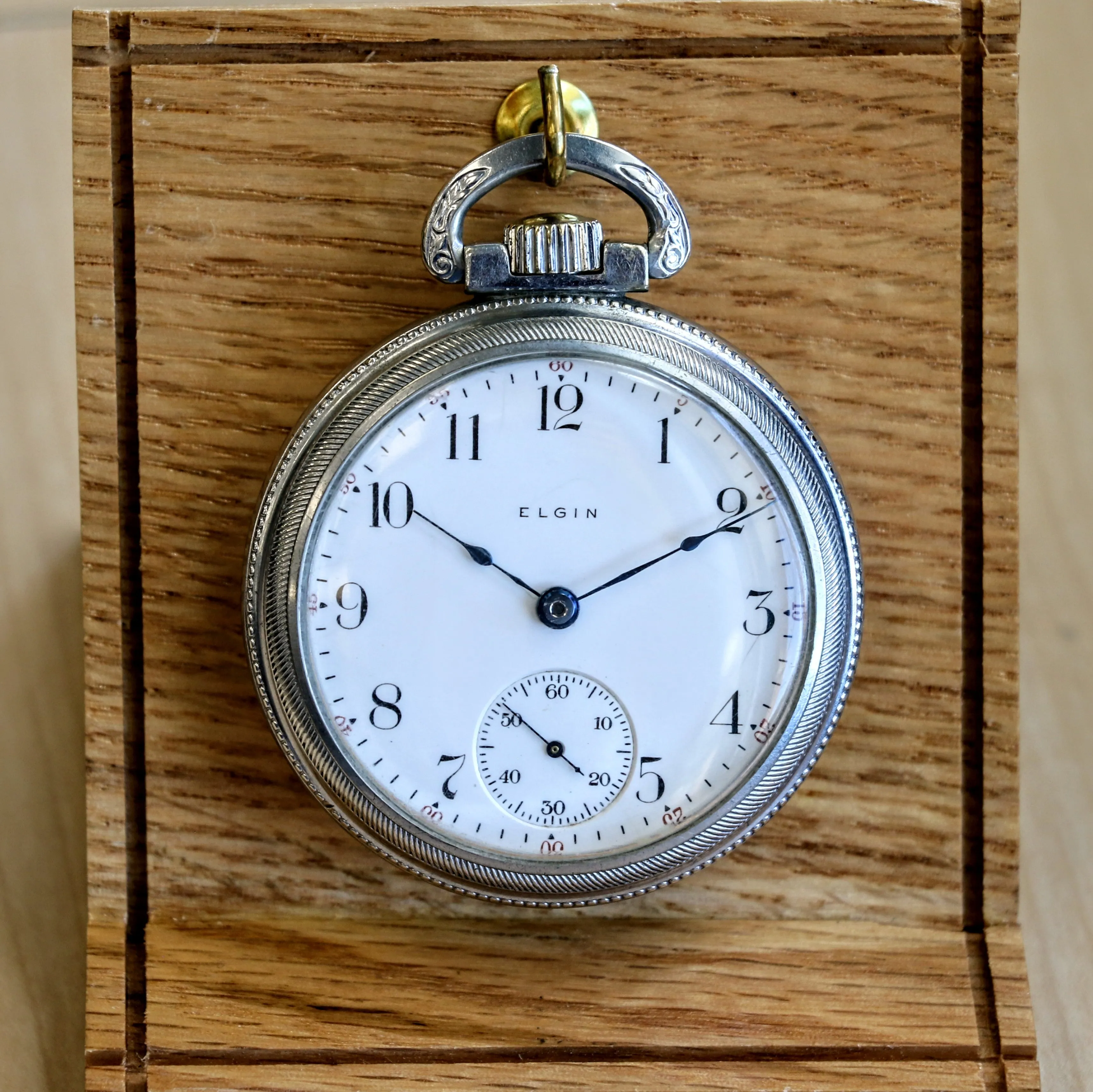 1908 ELGIN Pocket Watch 18s 7 Jewels Grade 294 Openface Vintage Timepiece