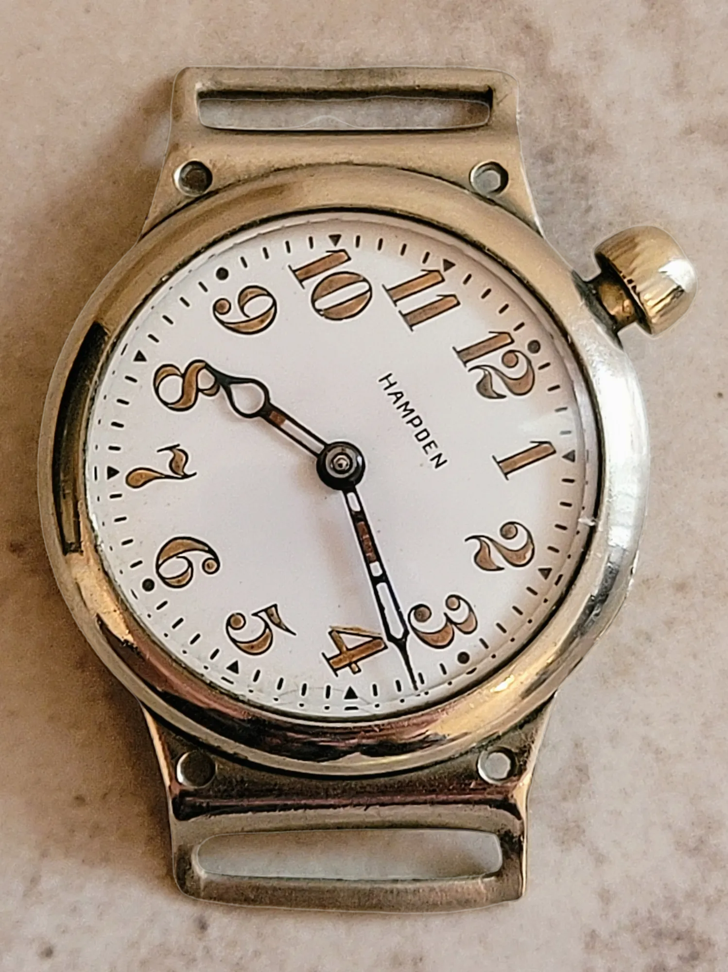 1914 HAMPDEN "No. 400" Trench Watch 15 Jewels U.S. Army Wristwatch