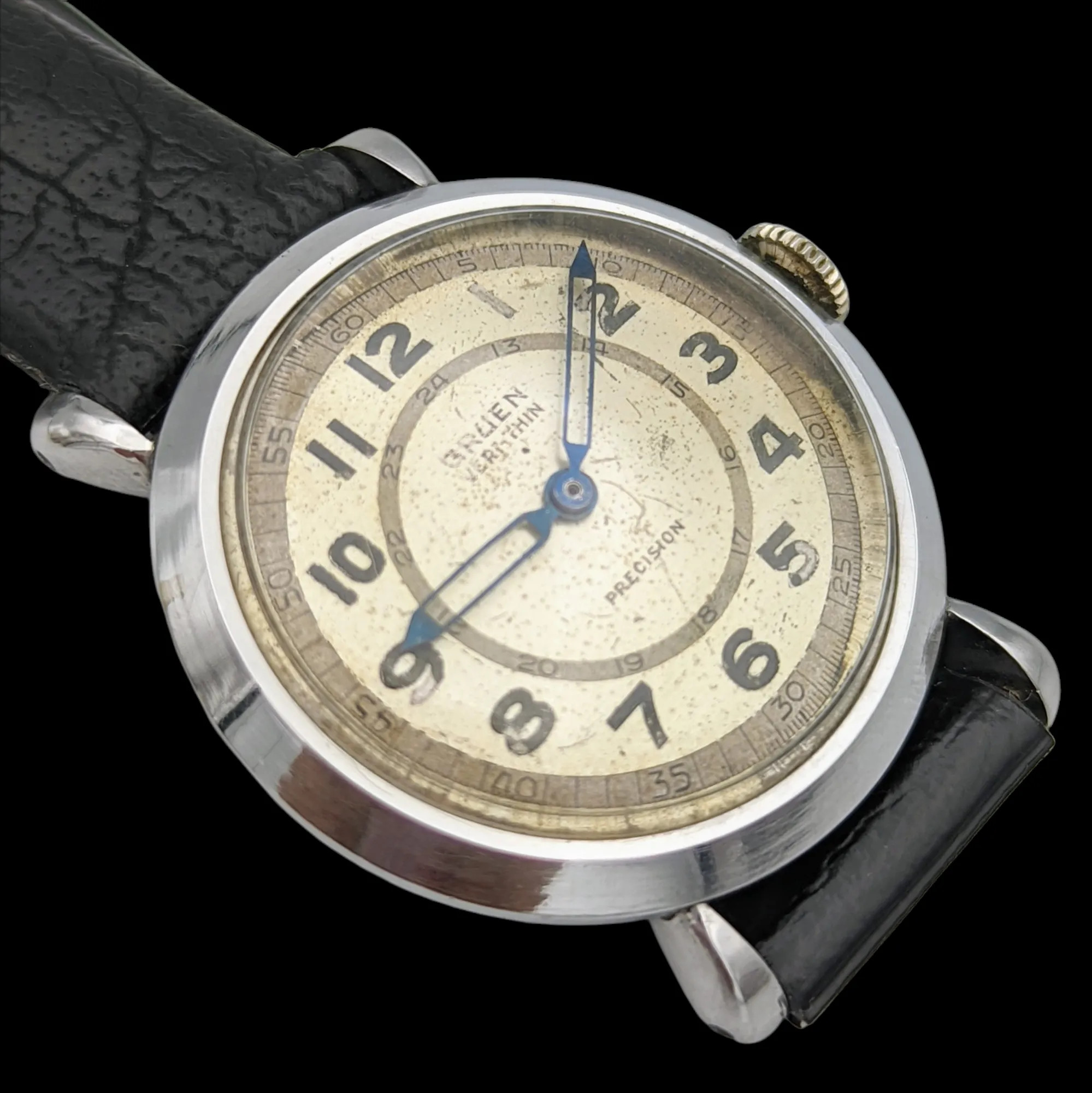 1940's GRUEN Veri-Thin PRECISION Watch 17 Jewels Cal. 420 SS Swiss