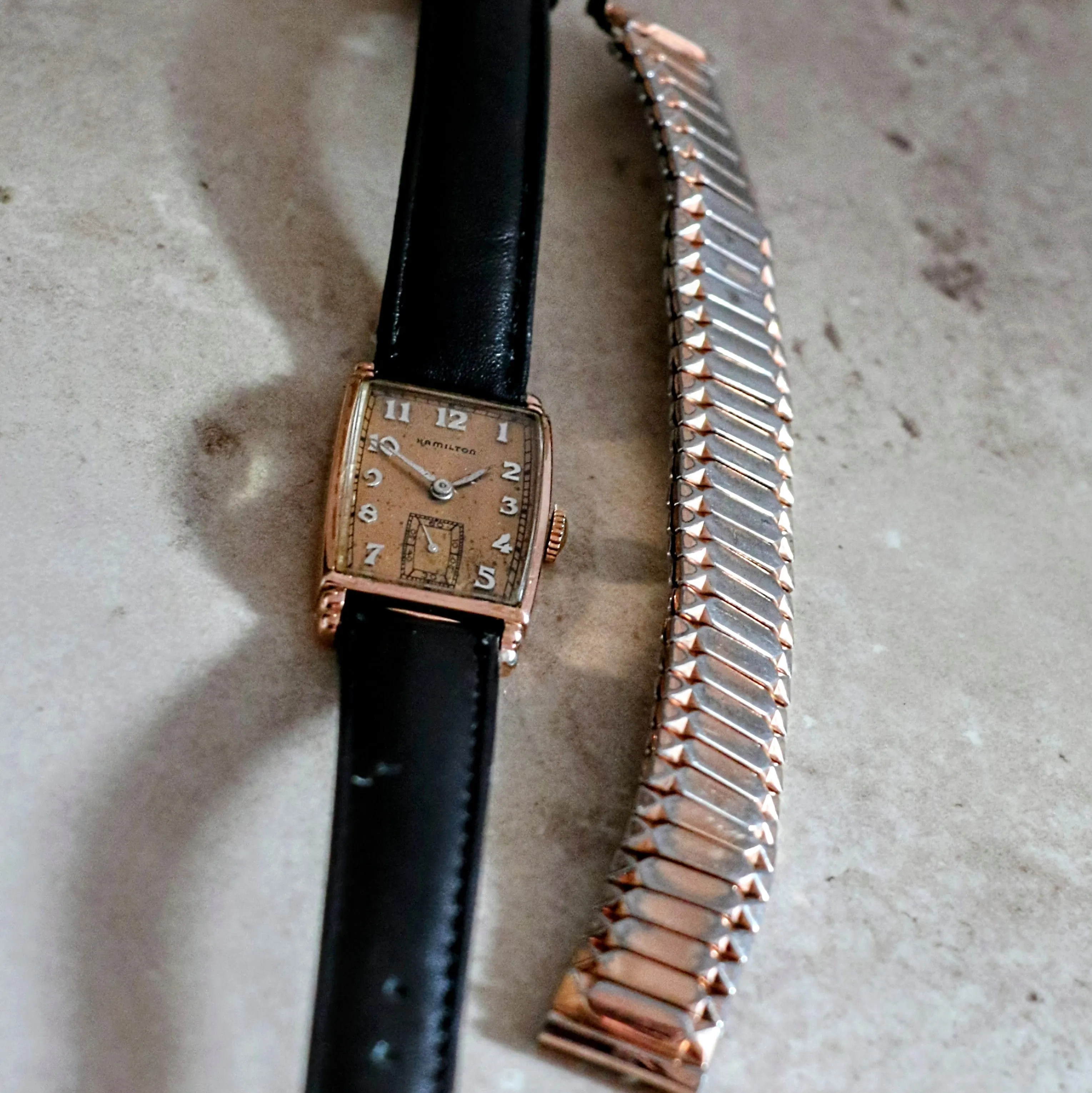 1941 HAMILTON Myron Wristwatch 10K Coral (Rose) G.F. Watch Grade 980 U.S.A. Made