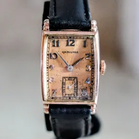 1941 HAMILTON Myron Wristwatch 10K Coral (Rose) G.F. Watch Grade 980 U.S.A. Made