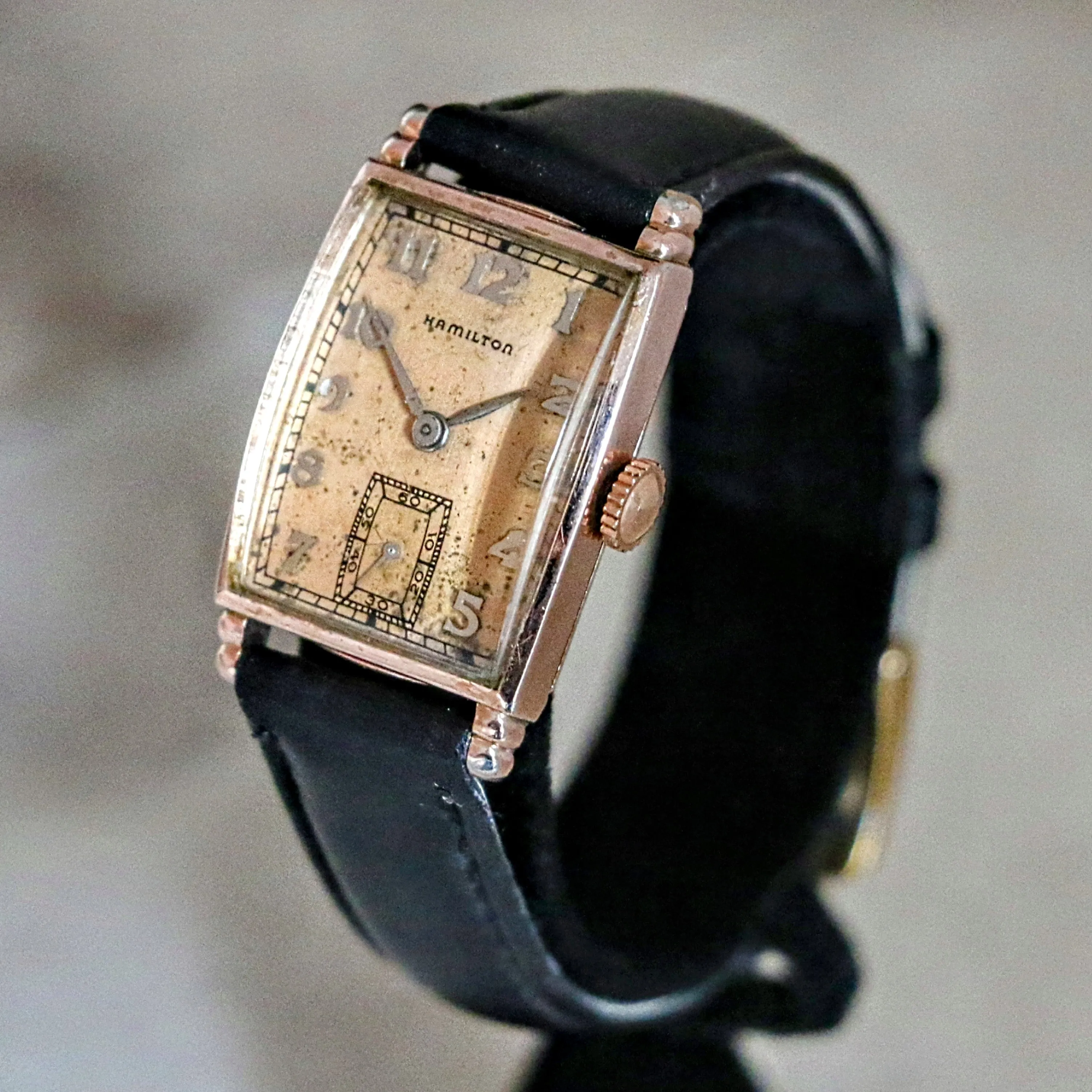 1941 HAMILTON Myron Wristwatch 10K Coral (Rose) G.F. Watch Grade 980 U.S.A. Made