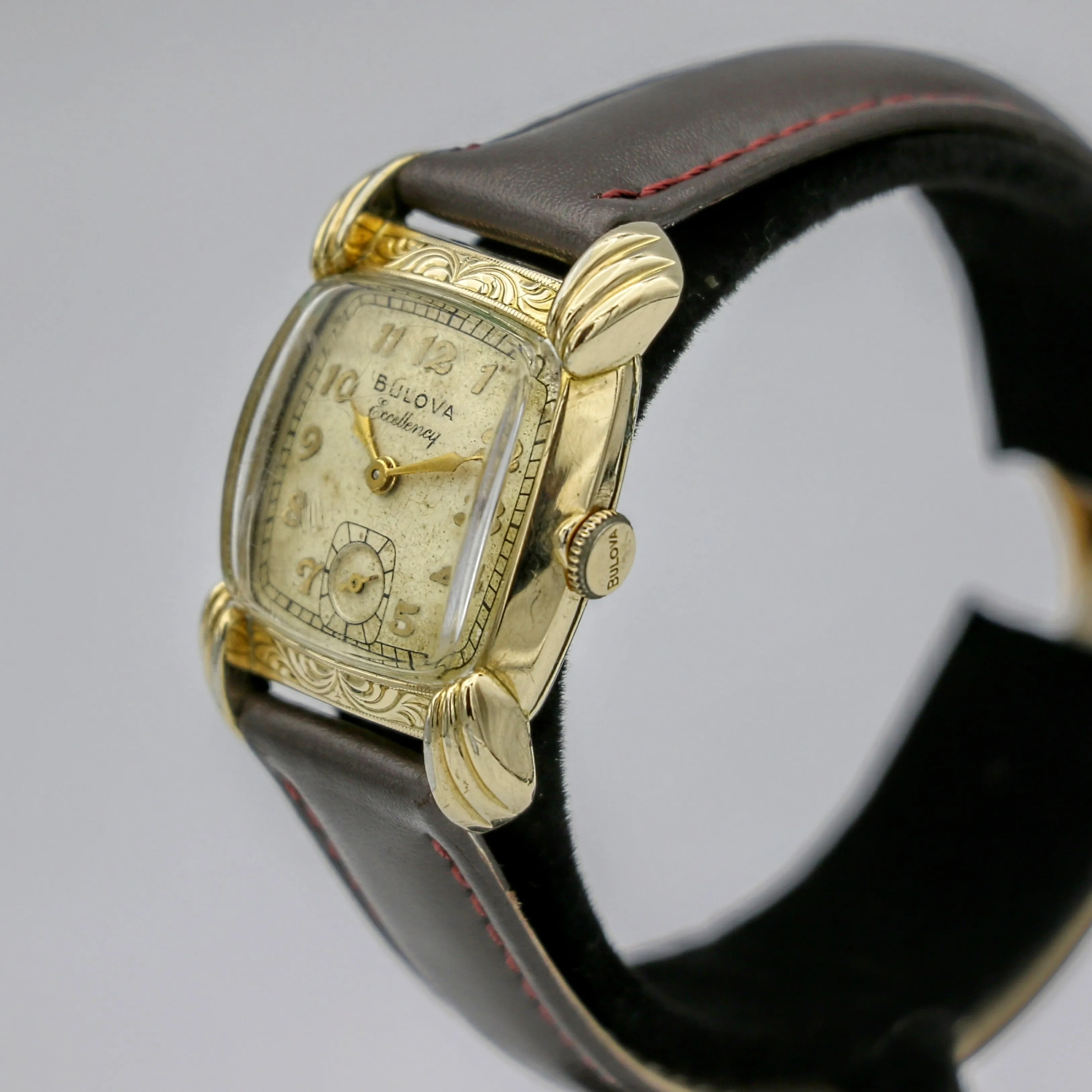 1950 BULOVA His Excellency QQ Wristwatch USA Cal 10BM 21 Jewels Vintage Watch