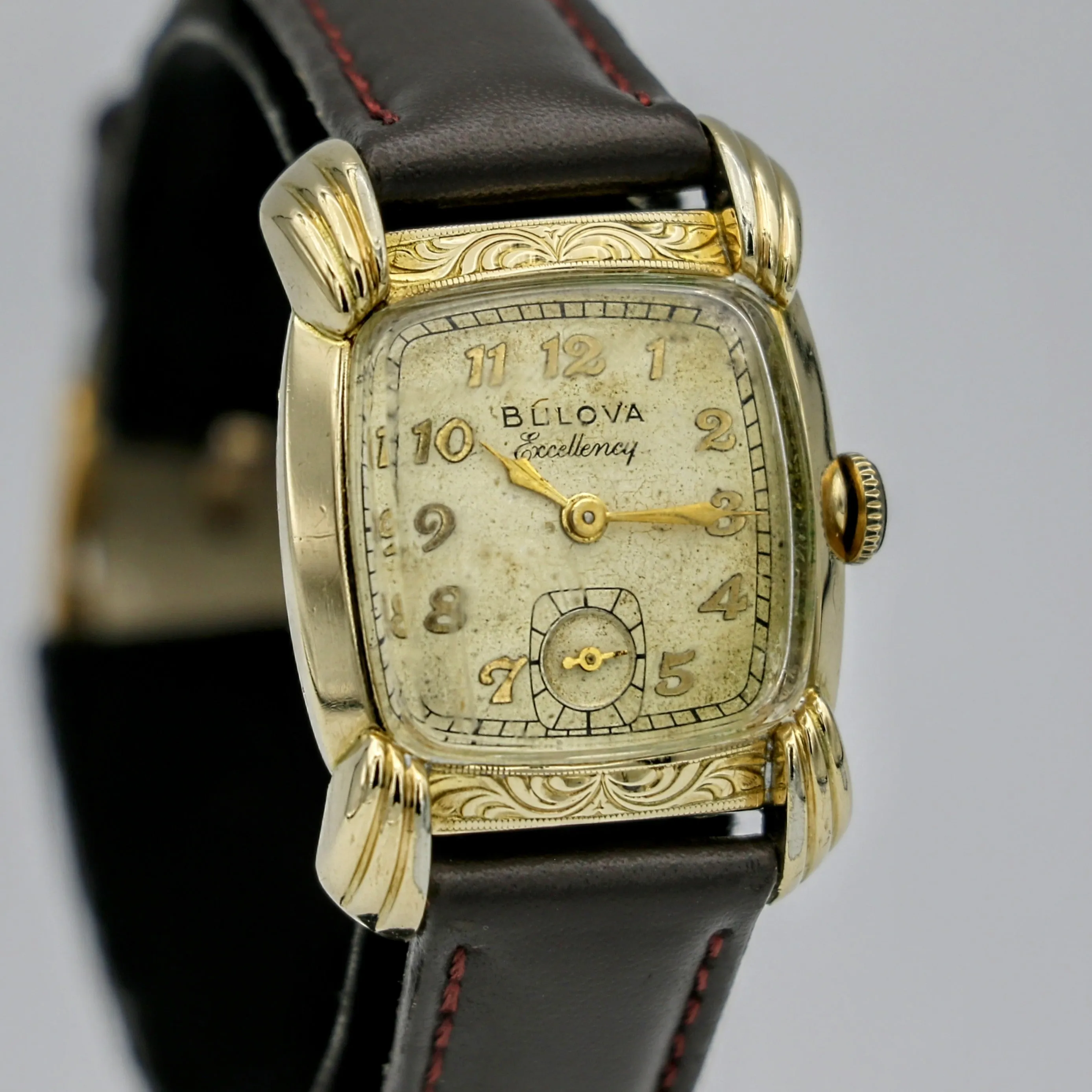 1950 BULOVA His Excellency QQ Wristwatch USA Cal 10BM 21 Jewels Vintage Watch