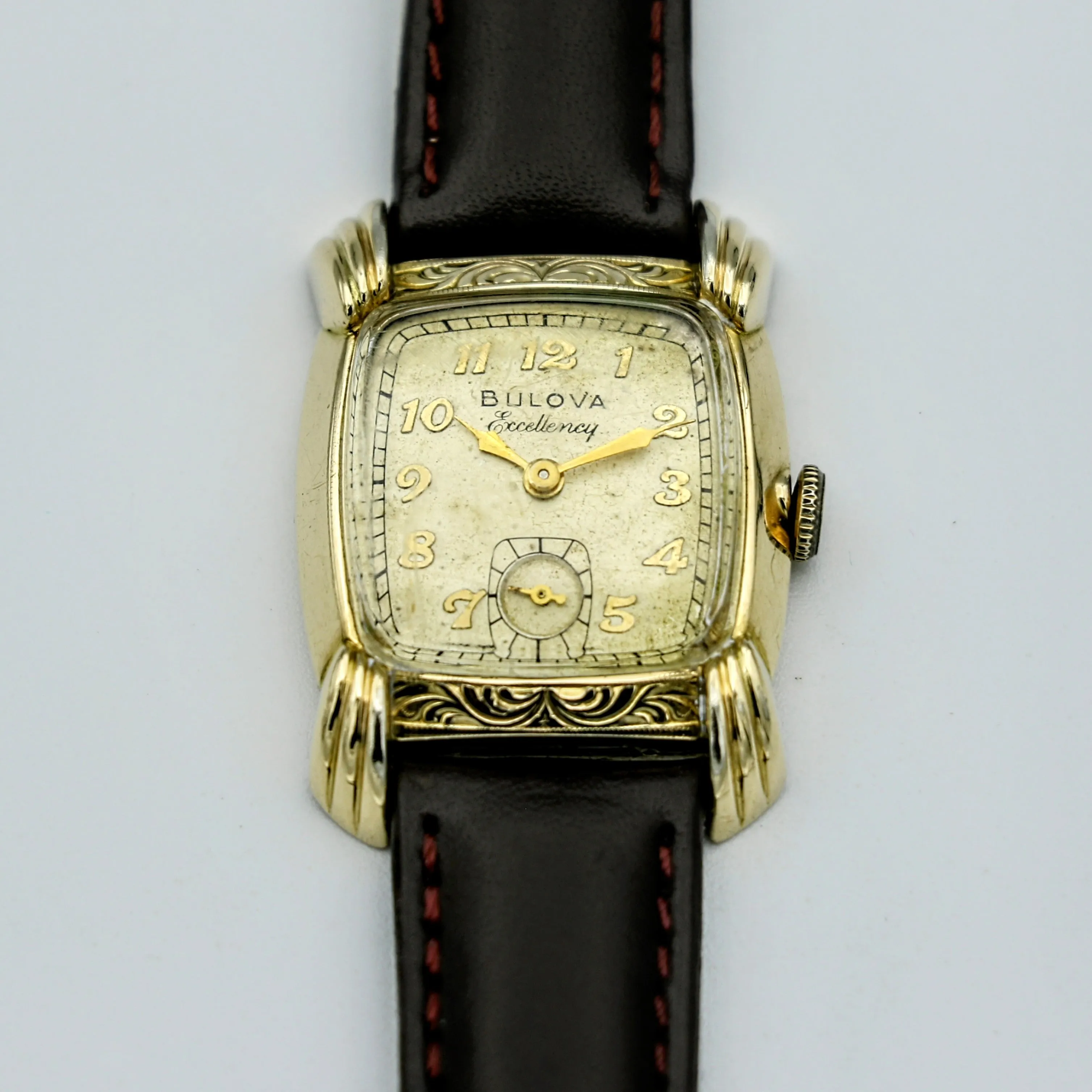 1950 BULOVA His Excellency QQ Wristwatch USA Cal 10BM 21 Jewels Vintage Watch