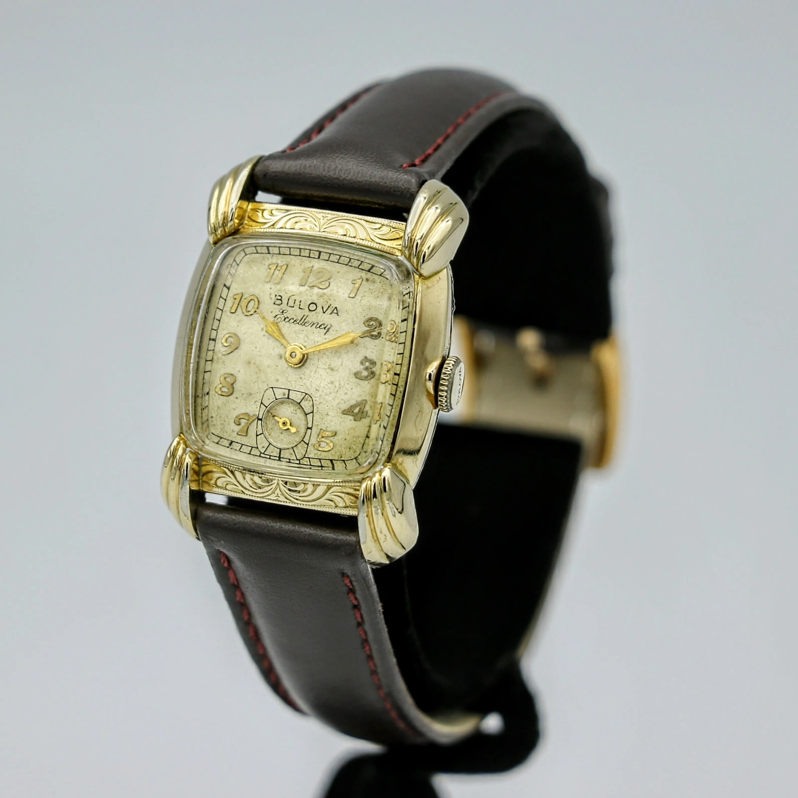 1950 BULOVA His Excellency QQ Wristwatch USA Cal 10BM 21 Jewels Vintage Watch