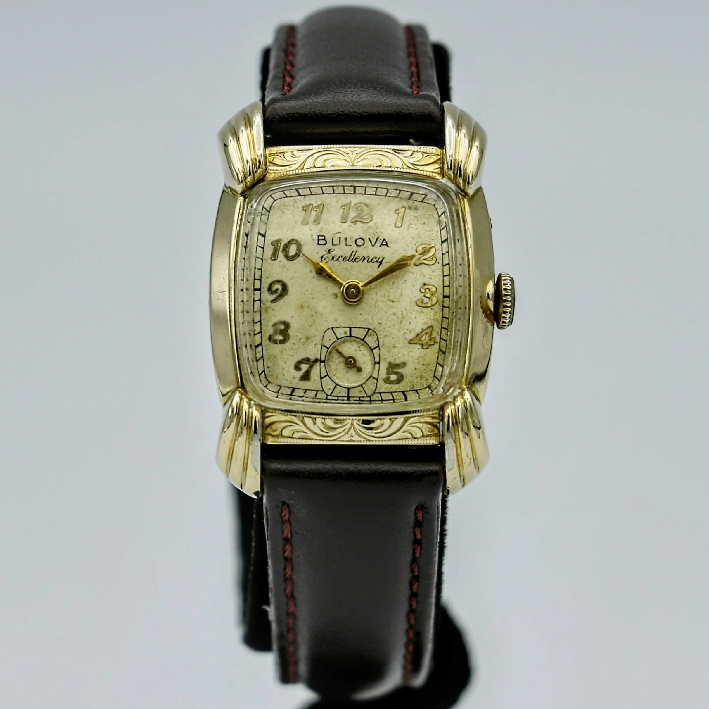 1950 BULOVA His Excellency QQ Wristwatch USA Cal 10BM 21 Jewels Vintage Watch