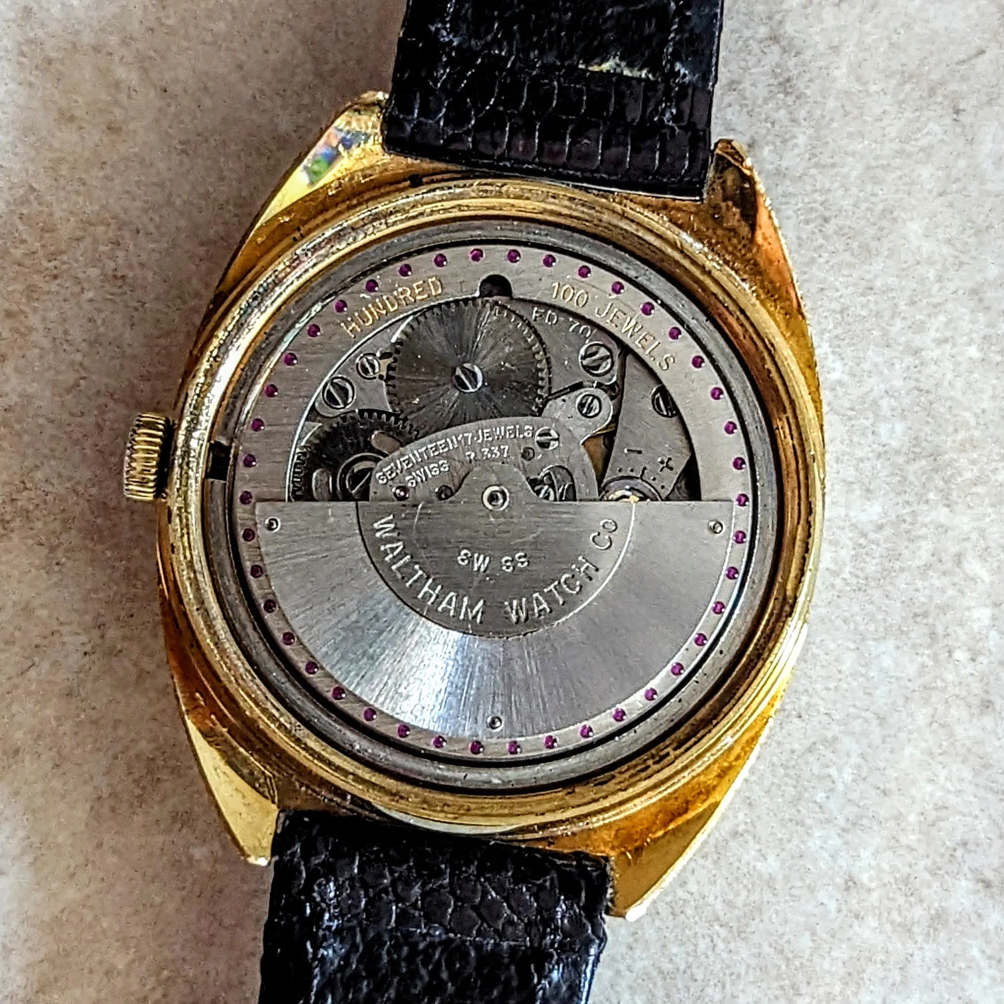 1950 WALTHAM Centennial Automatic Wristwatch Swiss Caliber R337 100 Jewels Watch