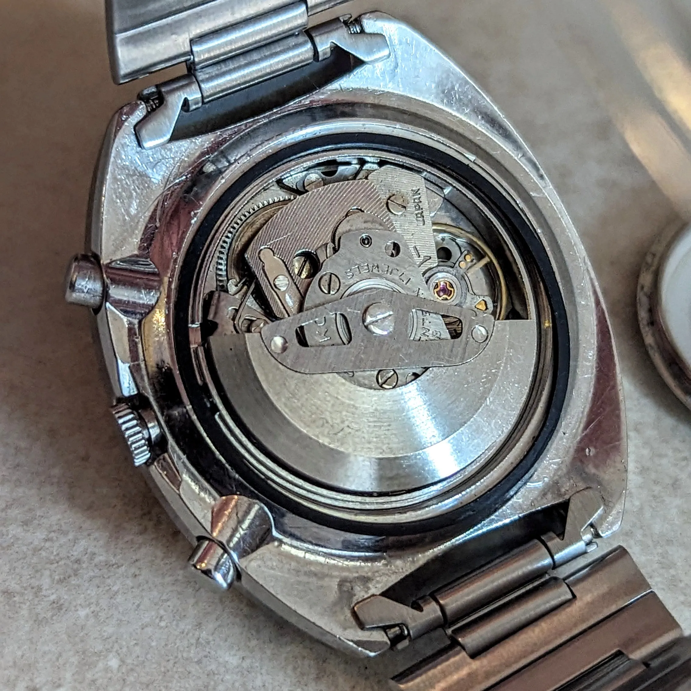 1975 SEIKO Pogue Chronograph Automatic Watch Ref. 6139-6002 Black Dial Vintage Wristwatch