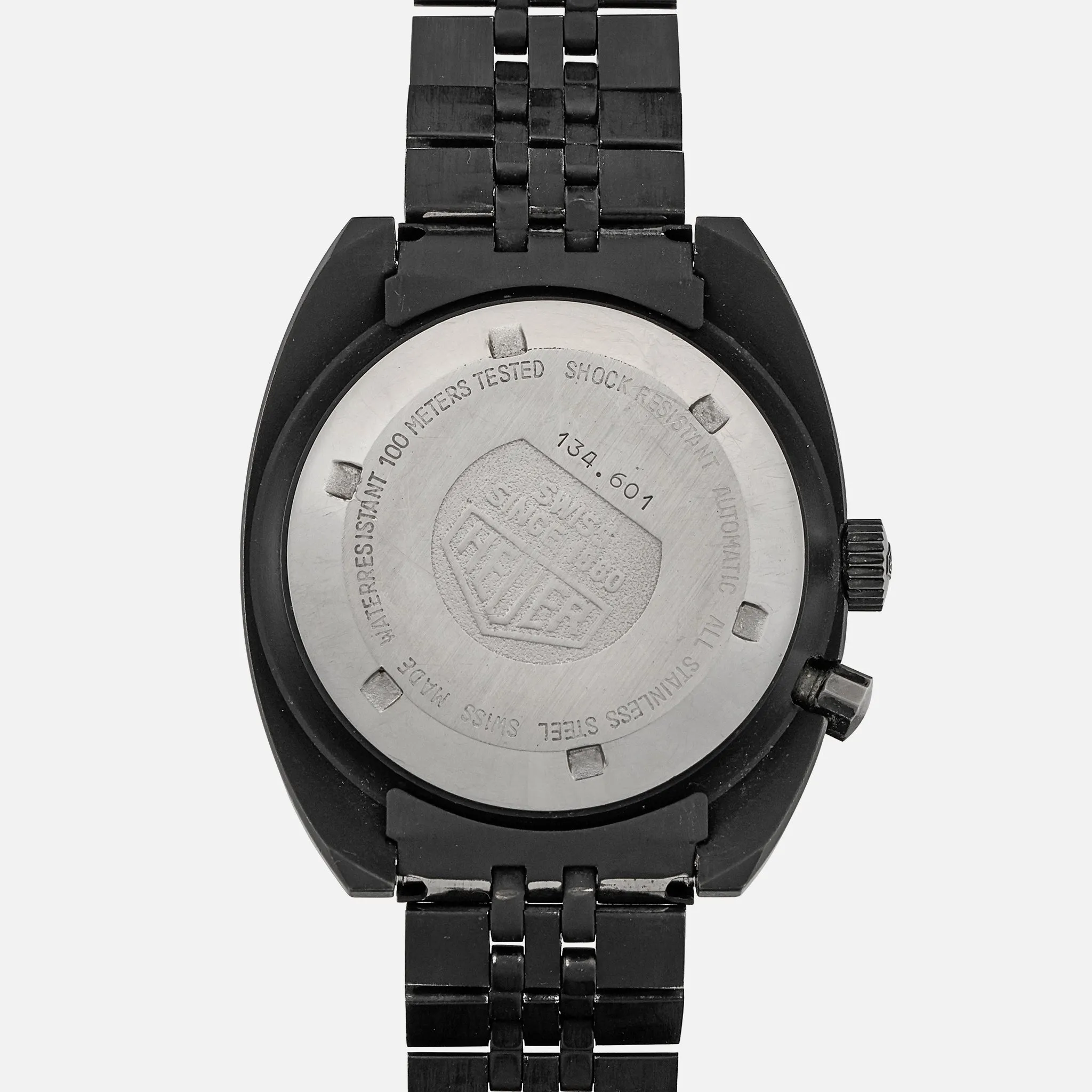 1980s Heuer Regatta Ref. 134.601 In Black PVD-Coated Steel