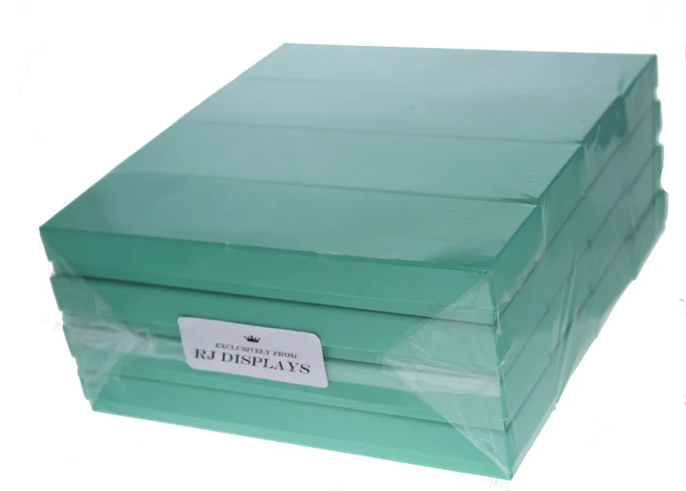 20 Pack Teal Blue Robin Egg Blue Color Cotton Boxes Jewelry Bracelet, Watches, Necklace and Anklet Gift Displays 8" x 2" By RJ Displays