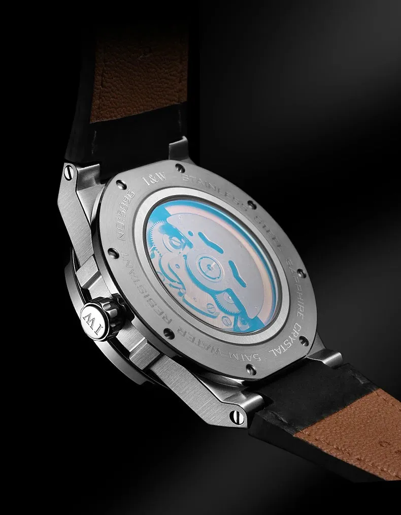 2021 New Switzerland I&amp;W Mechanical Watch For Men Brand Luxury Automatic Wrist Watch 50M Waterproof NH36A Reloj Hombre
