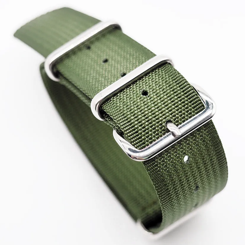20mm, 22mm Military Style Plain Color Nylon Watch Strap, Army Green / Black / Blue