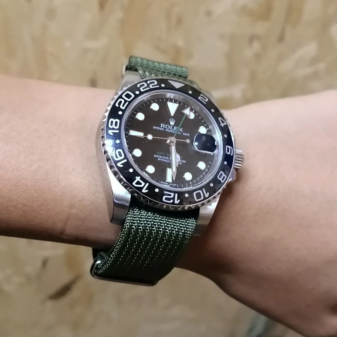 20mm, 22mm Military Style Plain Color Nylon Watch Strap, Army Green / Black / Blue