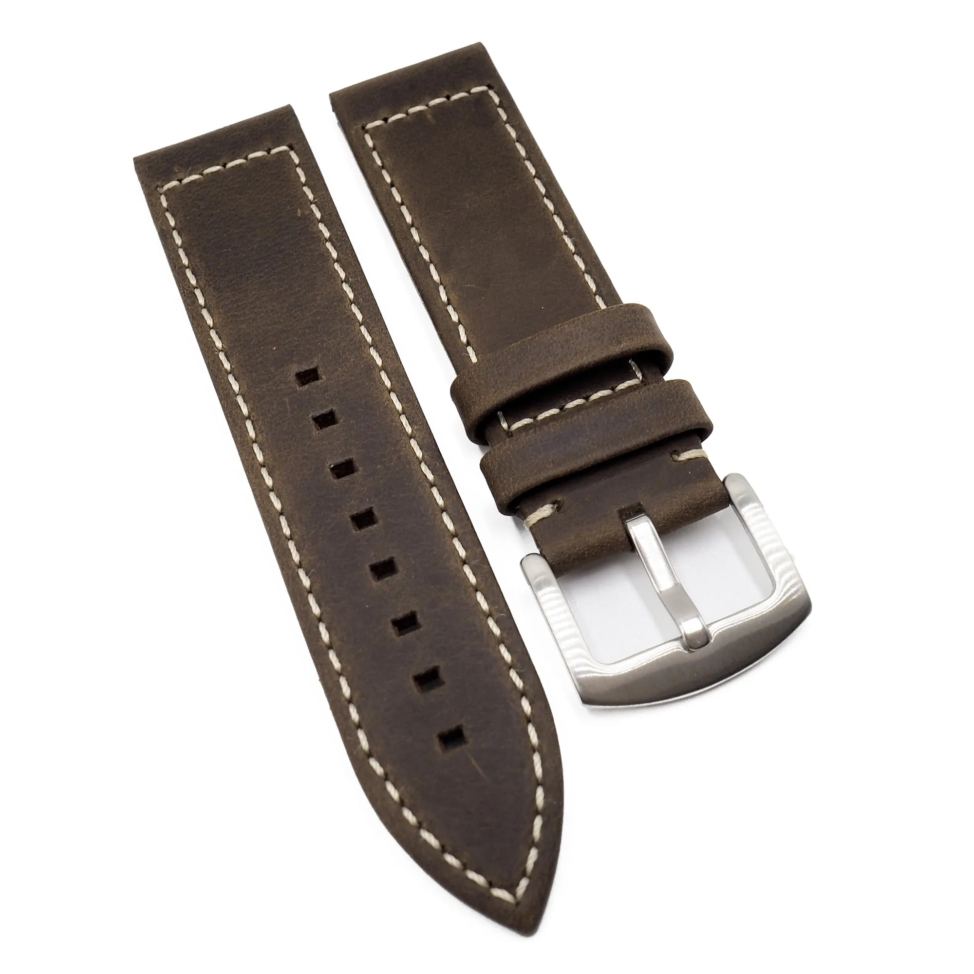 23mm Mocha Brown Matte Calf Leather Watch Strap For Zenith