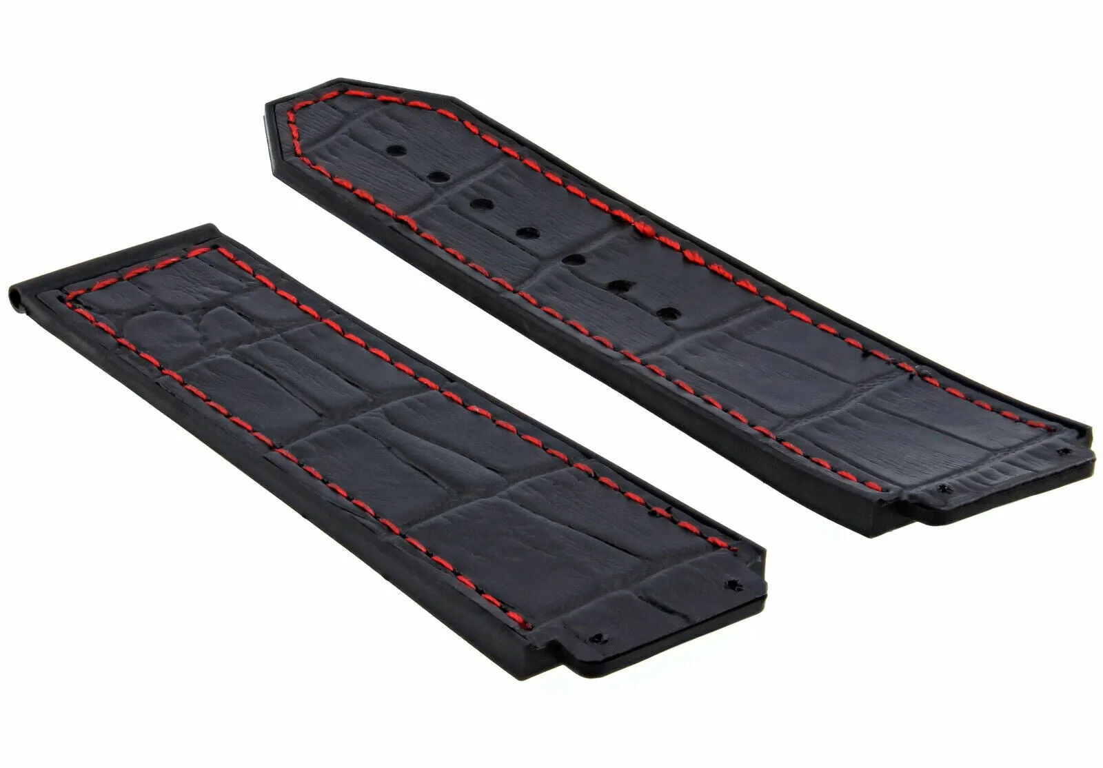 24MM ALLIGATOR LEATHER BAND STRAP FOR 44MM HUBLOT BIG BANG BLACK RS  4SCREW   SD