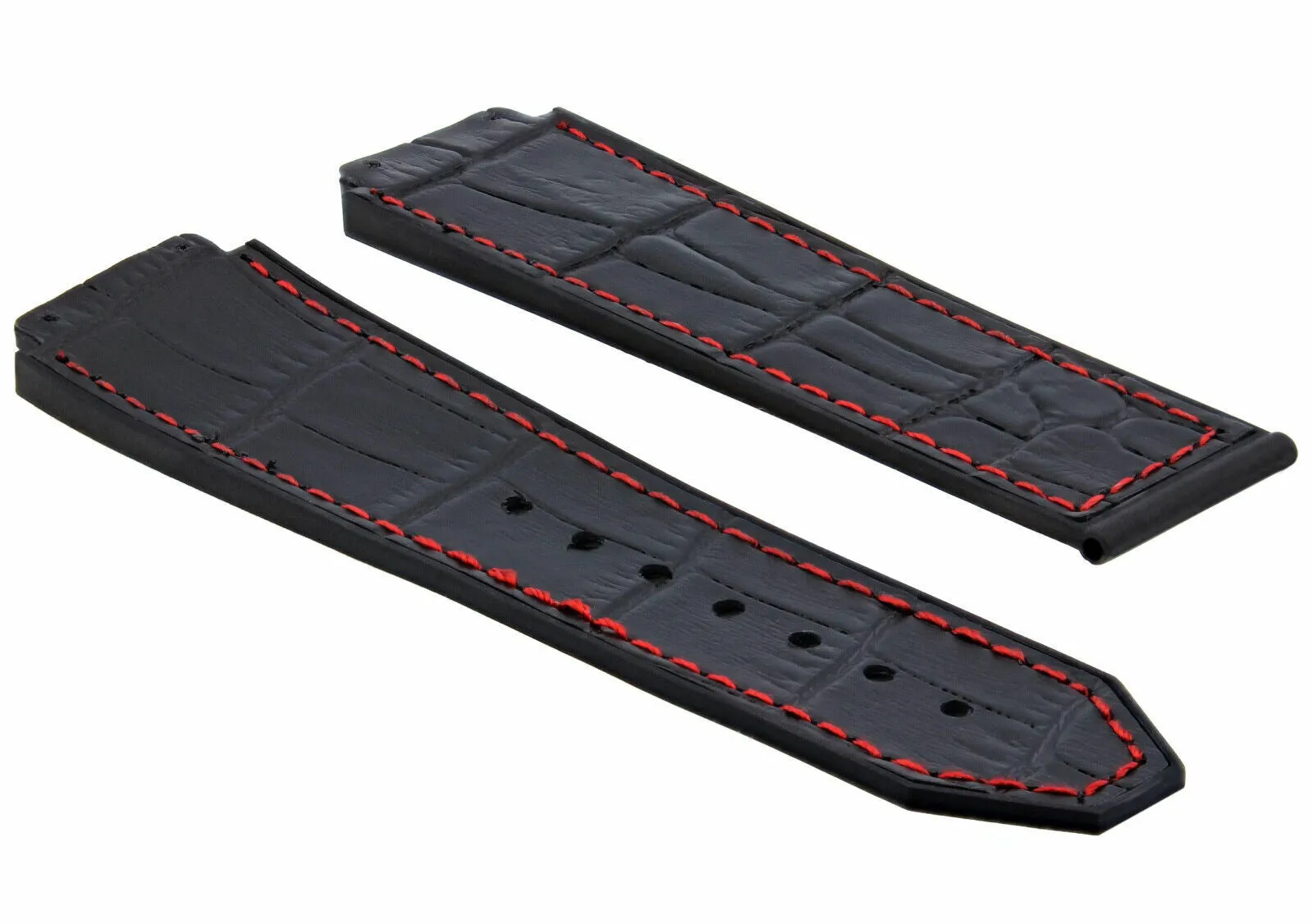 24MM ALLIGATOR LEATHER BAND STRAP FOR 44MM HUBLOT BIG BANG BLACK RS  4SCREW   SD