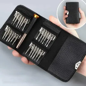 25-in-1 Multi-Purpose Precision Screwdriver Wallet Kit Repair Tools