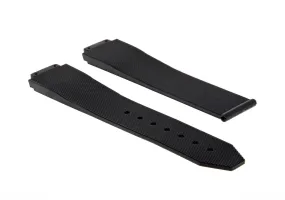 25MM RUBBER WATCH STRAP BAND FOR HUBLOT H BIG BANG DEPLOYMENT CLASP WATCH  BLACK
