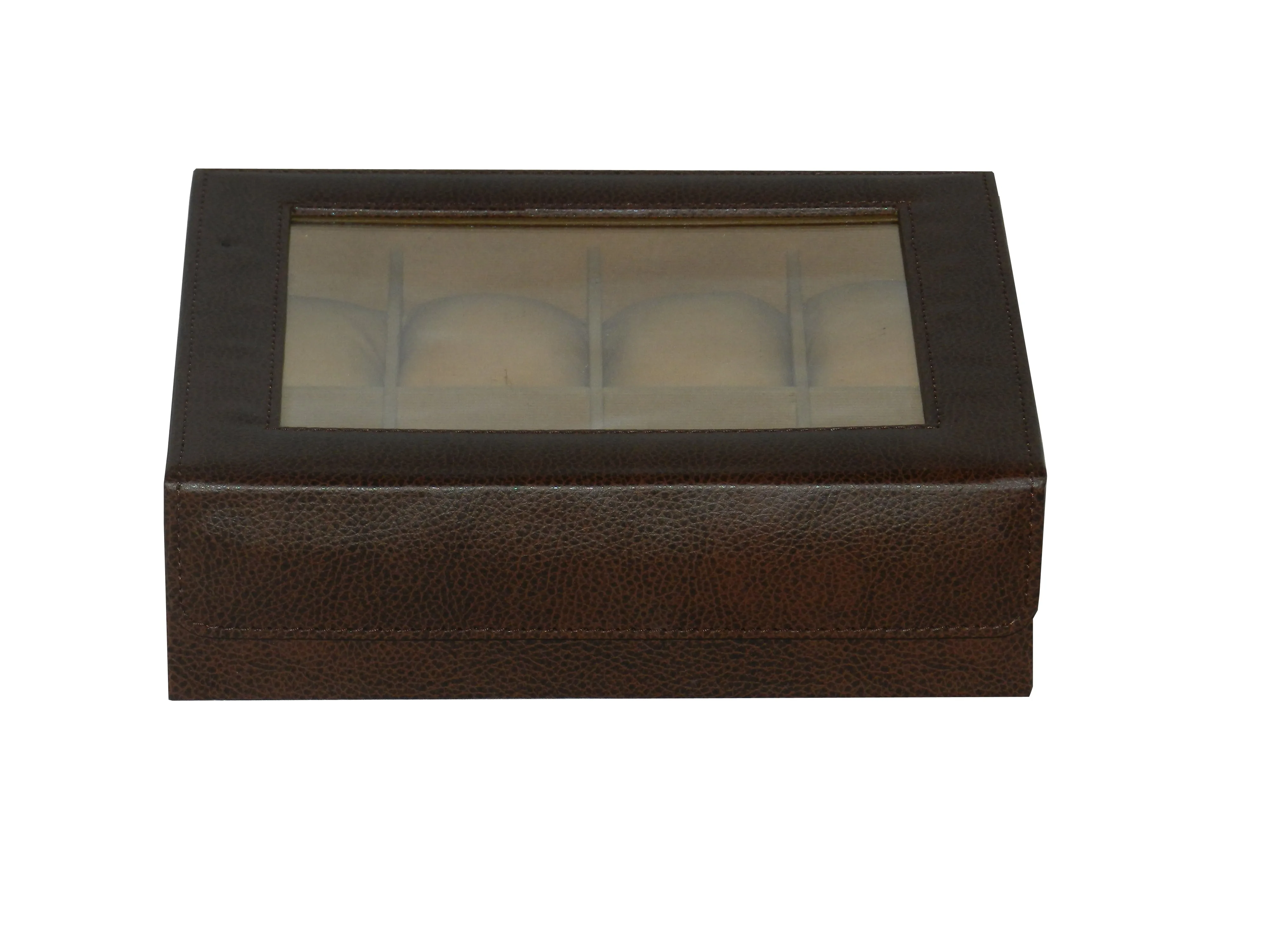 8 Slot Vegan Leather  Watch Box with Glass Top