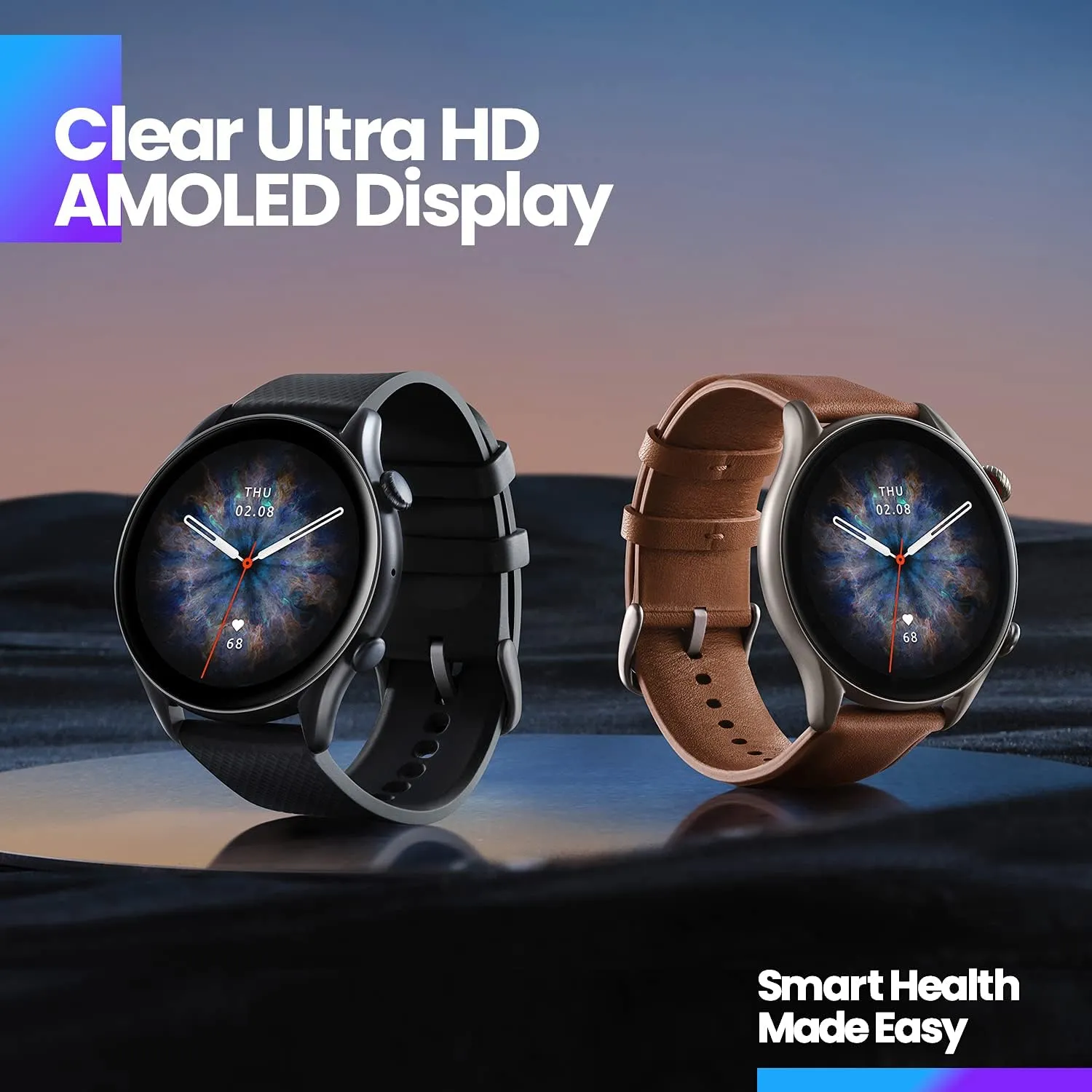 Amazfit GTR 3 Pro Smart Watch 46mm for Android iPhone, 14-Day Battery Life, GPS, Alexa Built-In, Bluetooth Calls, Men's Fitness Tracker with 150  Sports Modes, Sleep Heart Rate Health Tracking, Brown