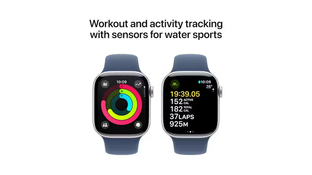 Apple Watch Series 10 GPS   Cellular 42mm Silver Aluminium Case with Denim Sport Band- Pristine - Refurbished ( AU Version )