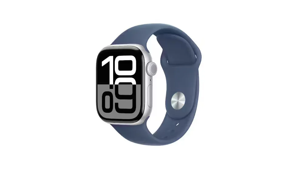 Apple Watch Series 10 GPS   Cellular 42mm Silver Aluminium Case with Denim Sport Band- Pristine - Refurbished ( AU Version )