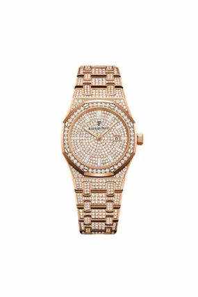 audemars piguet royal oak quartz 33mm diamond pave watch