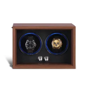 Automatic LuxuryTwo Slots Watch Ultra Quiet Winder Multimode Antimagnetic With LED Lights and USB/DC