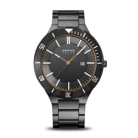 Bering 43mm Stainless Steel Grey Solar Watch