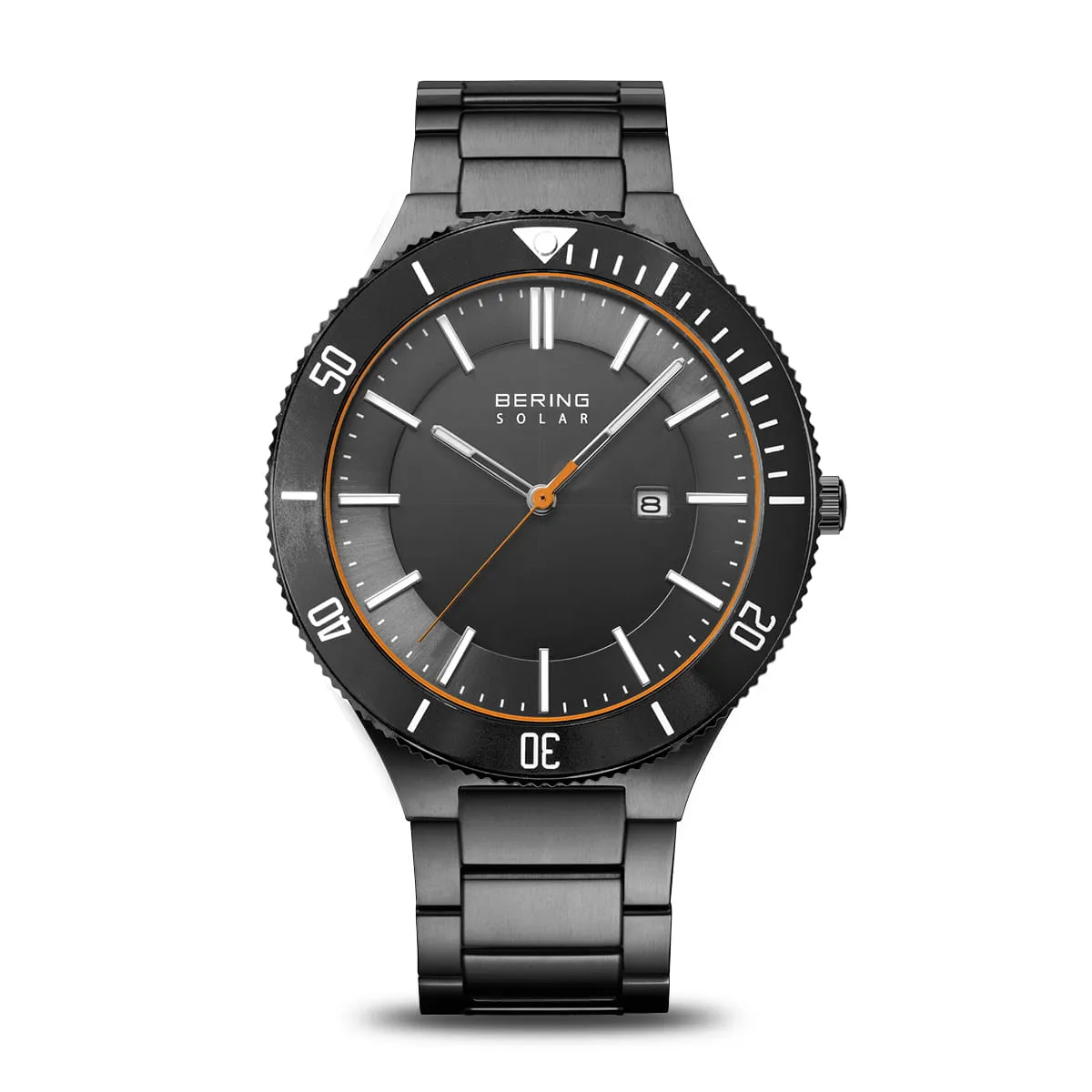 Bering 43mm Stainless Steel Grey Solar Watch