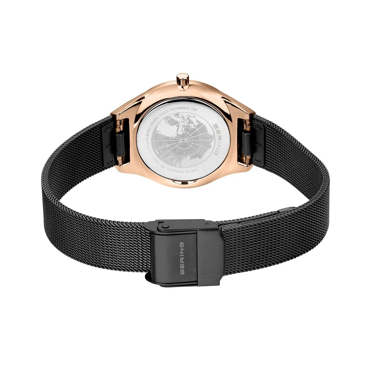 Bering Classic Ladies Ultra Slim Black Mother of Pearl Watch