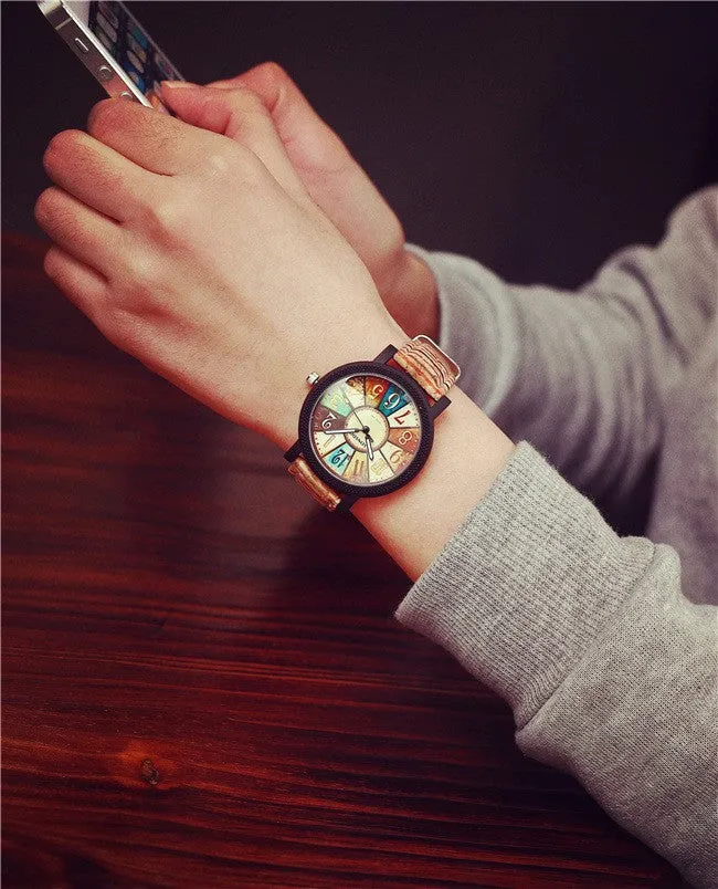 Best Friend Lover's Quartz Watches Unique Design Retro Colorful Disc Boys Girls Casual Clock Children Cartoon Wristwatch