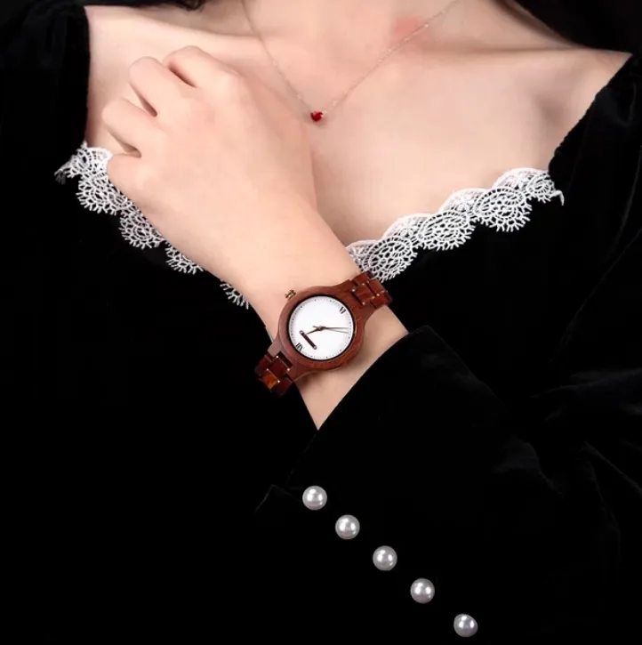 BOBO BIRD ROMAN NUMERALS WOODEN UNIQUE DESIGN WOMEN'S WATCH