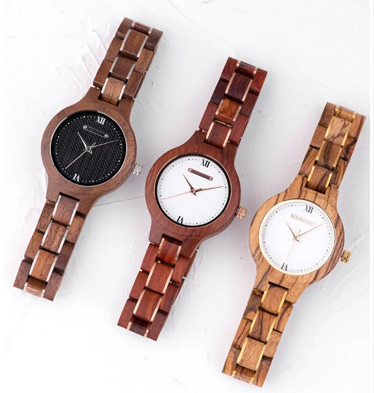 BOBO BIRD ROMAN NUMERALS WOODEN UNIQUE DESIGN WOMEN'S WATCH