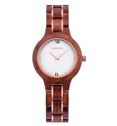 BOBO BIRD ROMAN NUMERALS WOODEN UNIQUE DESIGN WOMEN'S WATCH