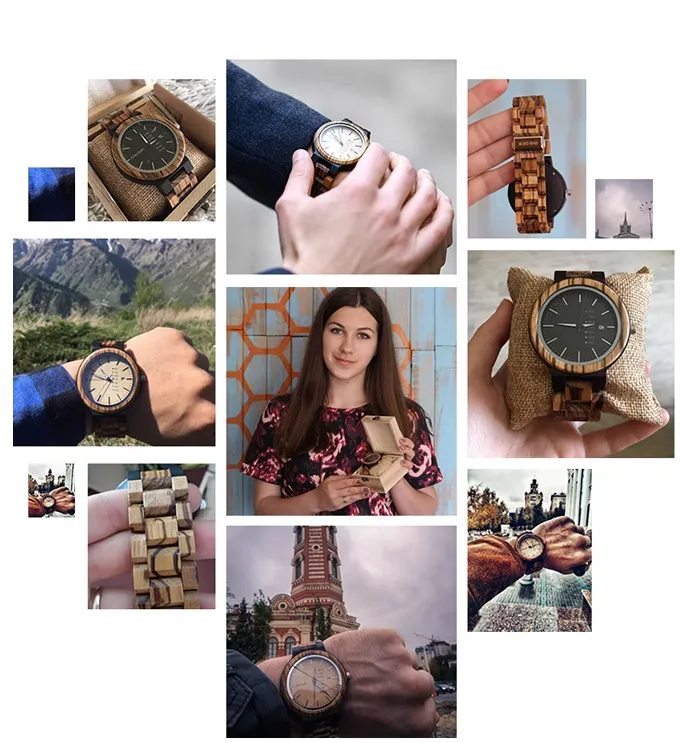 BOBO BIRD VINTAGE NATURAL ZEBRA WOODEN WATCHES