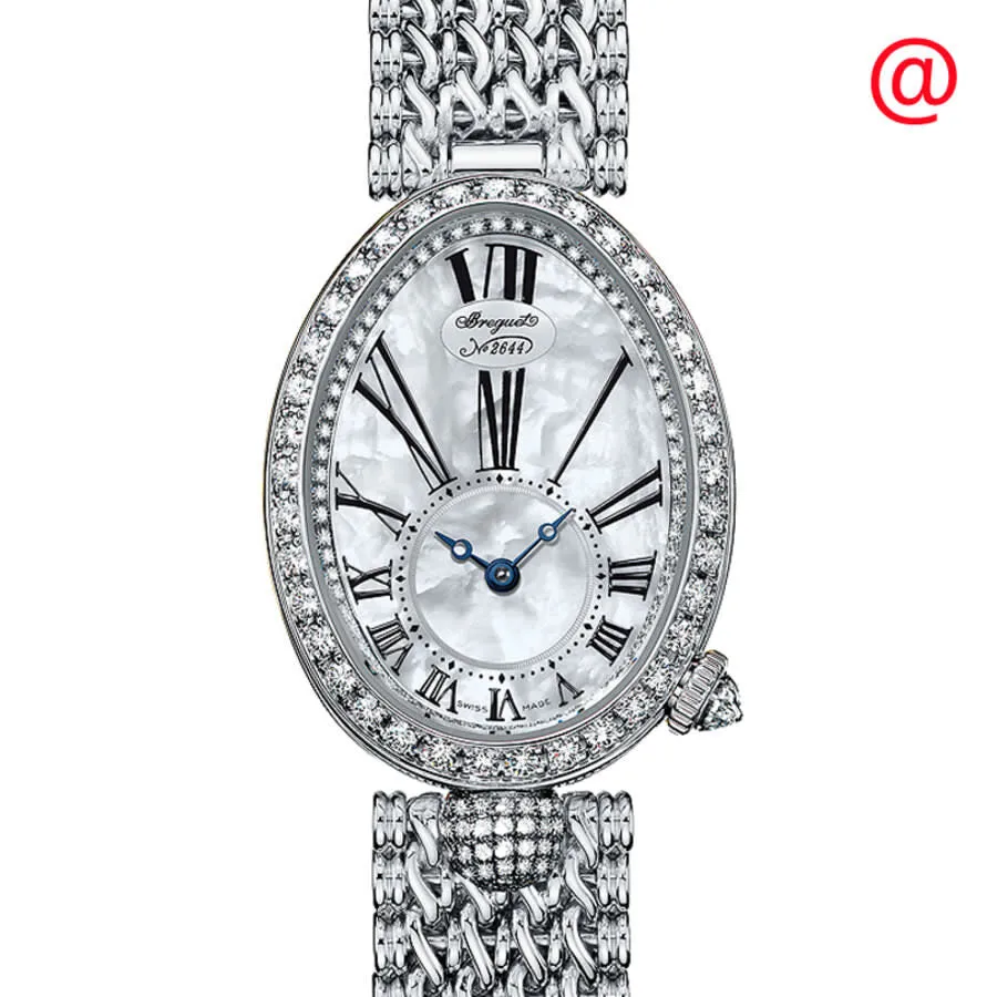 Breguet Reine de Naples Mother of Pearl 18kt White Gold Ladies Watch 8928BB51J20DD00 8928BB/51/J20.DD00