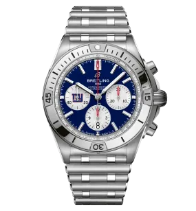 Breitling Chronomat B01 42 NFL New York Giants Edition with Stainless Steel Bracelet