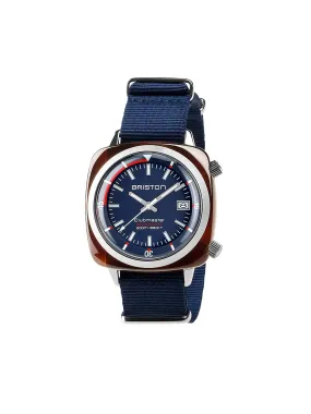 Briston Clubmaster Diver Acetate Automatic HMS Tortoise Shell Navy Blue Dial 42mm