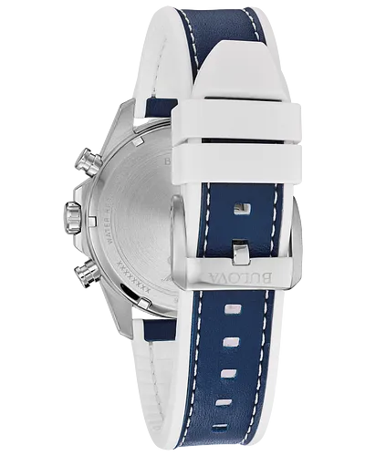 Bulova 96B287 Marine Star Blue Leather Strap Men Watches